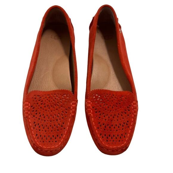 UGG | Clair Orange Suede Laser Cut Moc Slip On Loafer Size 8 - Picture 5 of 16